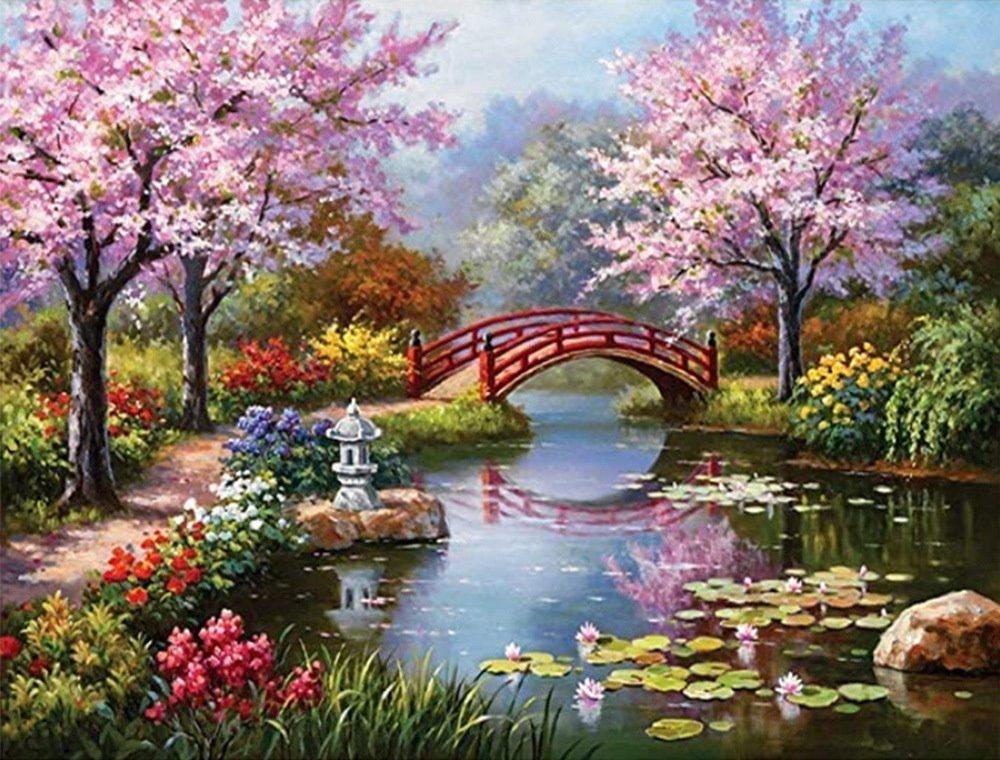 

Набор алмазной вышивки/мозаики 50х38 см Японский сад Diamond Painting MS6198