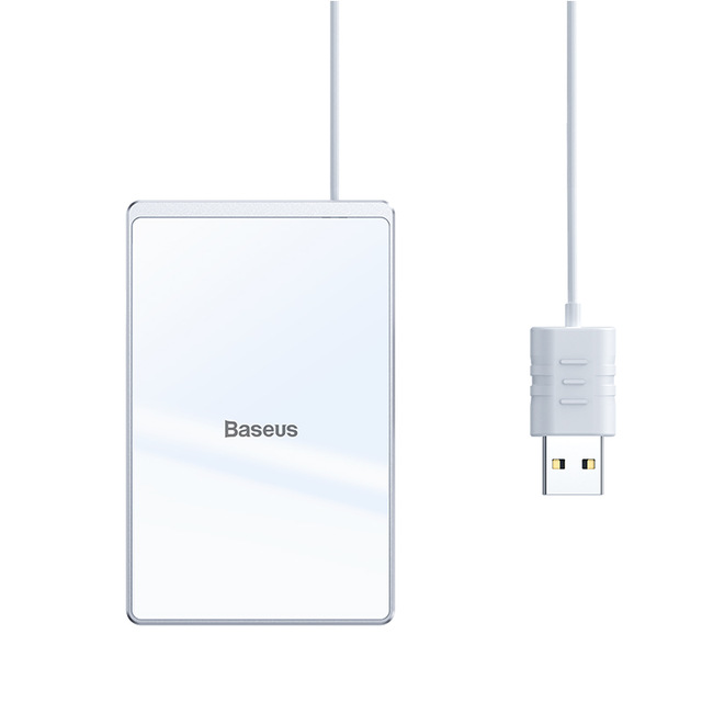 

Беспроводное зарядное устройство Wireless Charger Baseus Card Ultra-Thin 15W (with USB cable 1m) silver