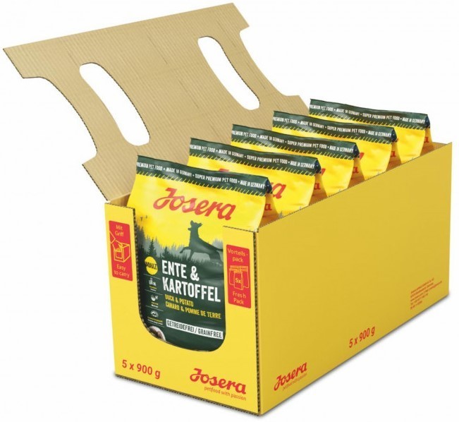 

Упаковка сухого корма для собак Josera Ente & Kartoffel беззерновой 5 шт по 900 г