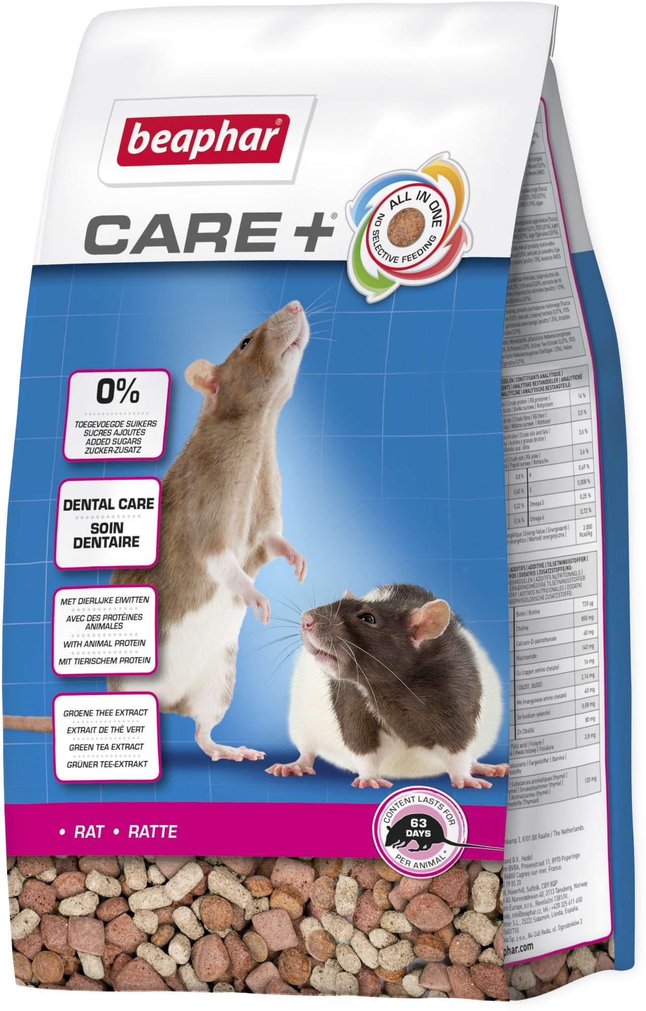 

Корм для крыс Beaphar Care + Rat 1.5 кг (18406) (8711231184064)