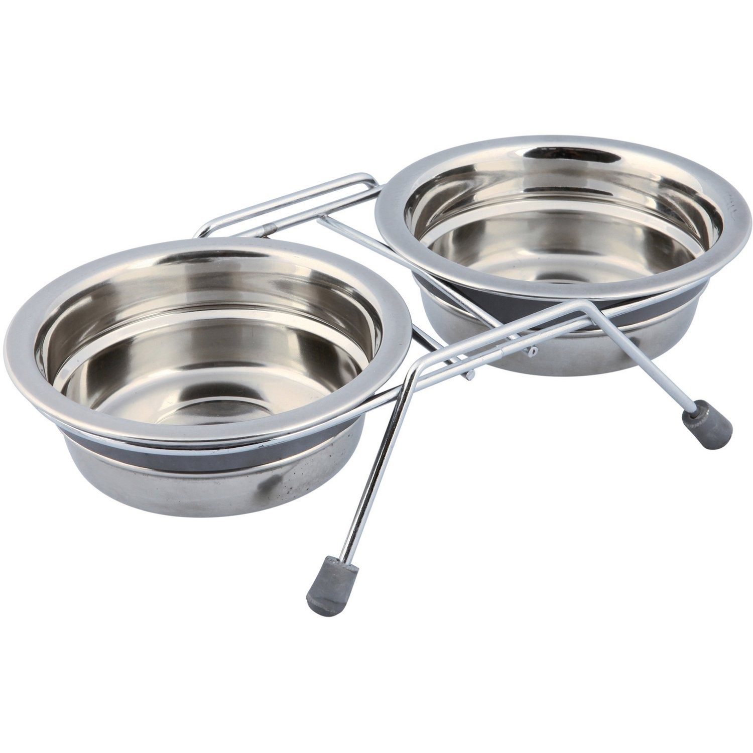

Стойка с двумя мисками Trixie Eat on Feet Bowl Set with Rattle Protection для собак 450 мл (BGL-TX-483)