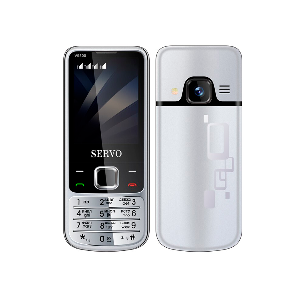 

Мобільний телефон Servo V9500 silver Кнопковий 2.8" 1100mAh 4SIM (9851 zp)