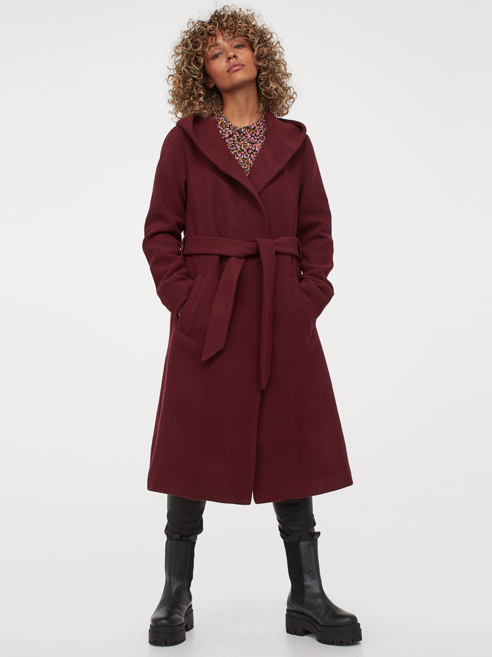 

Пальто H&M 608-8829922  Темно-красное, Пальто H&M 608-8829922 XL Темно-красное