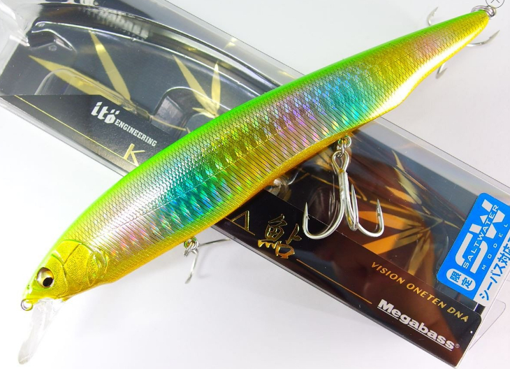 

Воблер Megabass Kanata 160F SW col. GG GOLD LIME RAINBOW (арт.1234909928469)