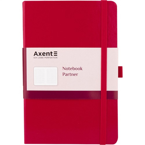 

Книга записная Partner 125х195мм 96л в клетку красный Axent