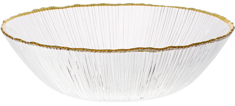

Салатник Bona Festive Shine 25 см стекло с золотым кантом BD-5017