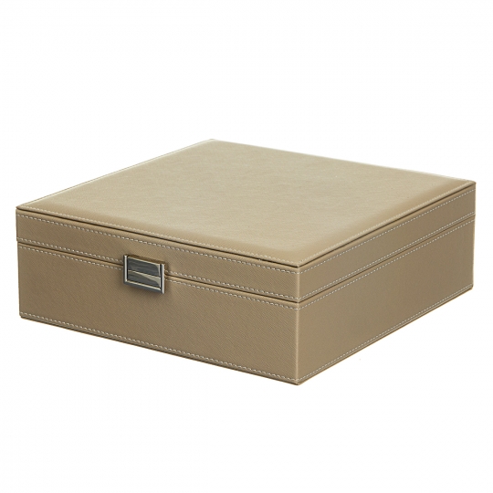 

Шкатулка Bombey для украшений бежевая с двойным дном 26*26*9 cm (0505-010/grey)