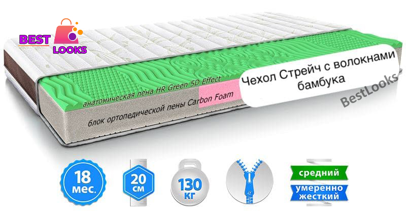

Матрас ортопедический 80х190 Take&Go Bamboo NEO GREEN