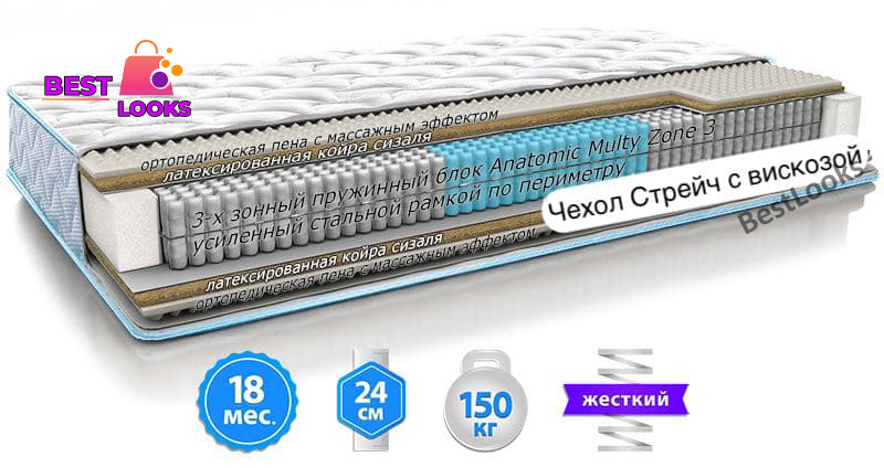 

Матрас ортопедический 150х200 Sleep&Fly Extra Fitness