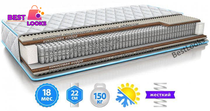 

Матрас ортопедический 180х190 Sleep&Fly Extra стрейч с вискозой