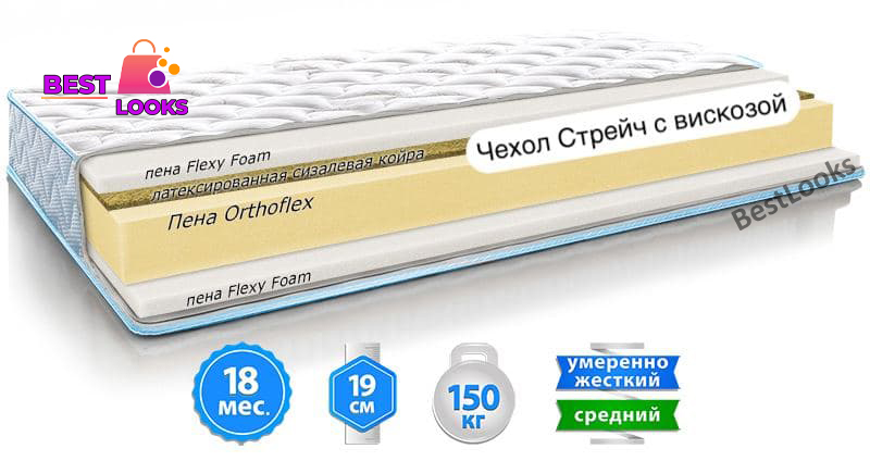 

Матрас ортопедический 140х200 Sleep&Fly Flex Fitness