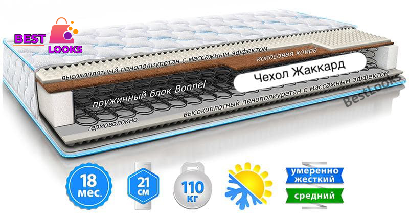 

Матрас двусторонний 200х200 Sleep&Fly Classic 2in1 Kokos