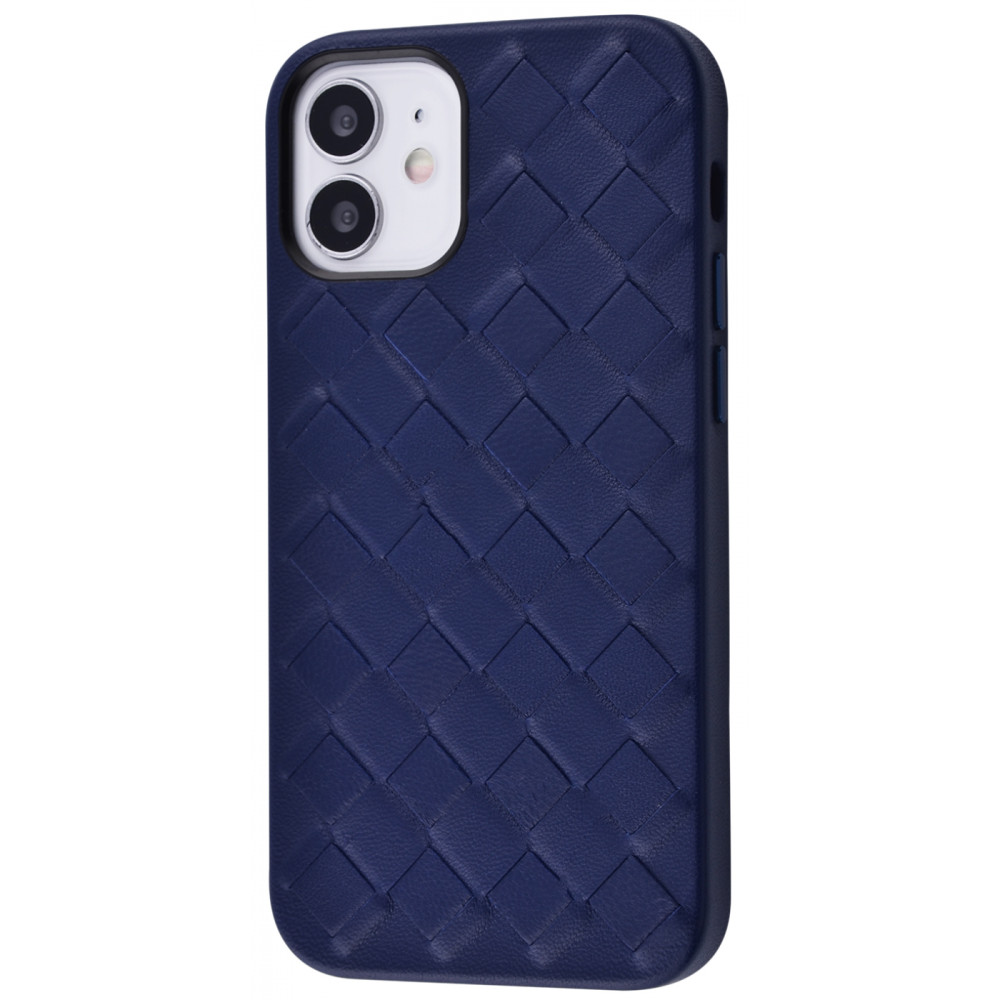 

Чехол Genuine Leather Case Weaving Series для iPhone 12 mini dark blue