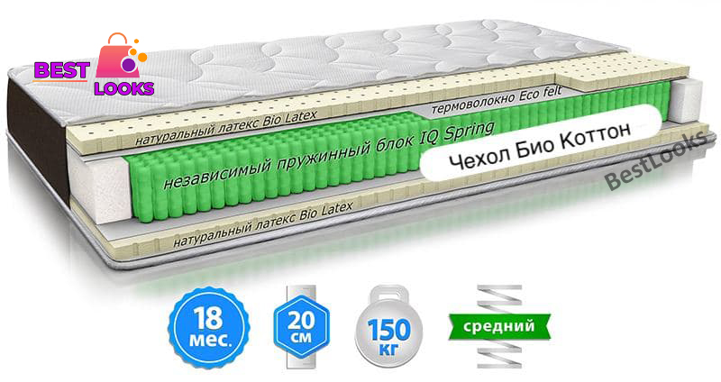 

Матрас ортопедический 200х200 Sleep&Fly ORGANIC Alfa