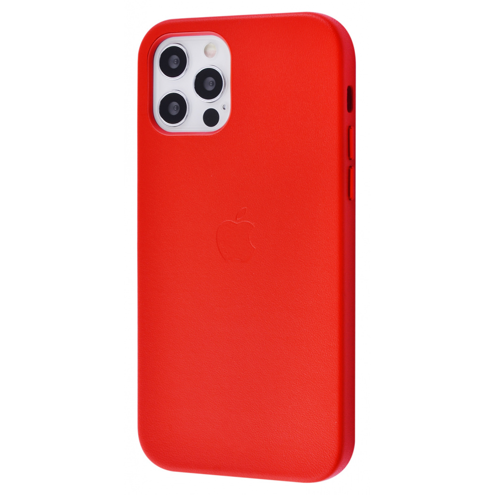 

Чехол Leather Case with MagSafe and Splash Screen для iPhone 12/12 Pro red