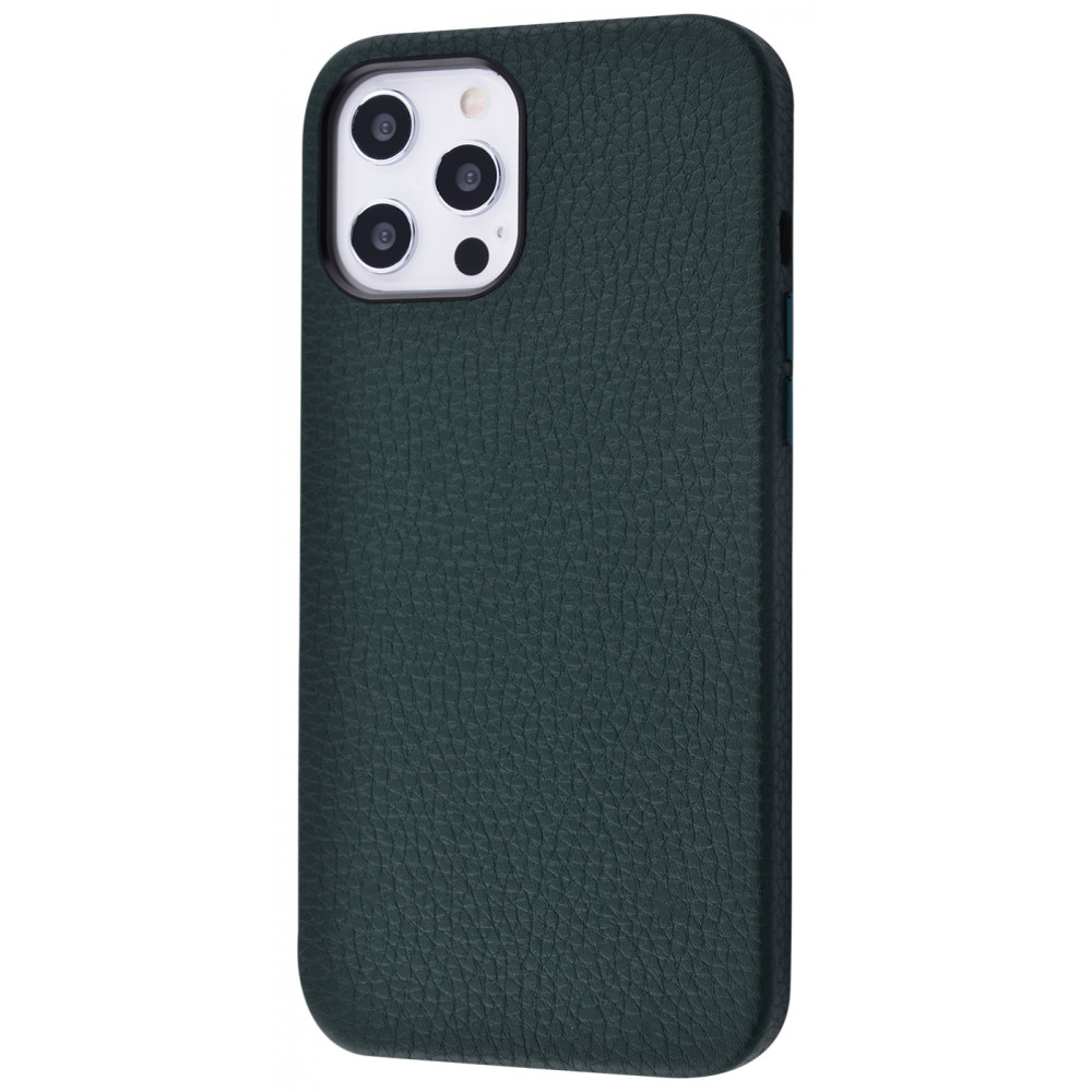 

Чехол Genuine Leather Case Grainy Series для iPhone 12 Pro Max forest green