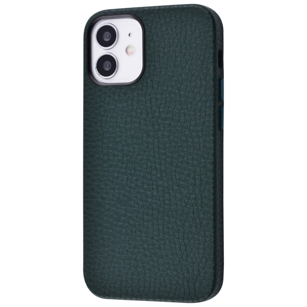 

Чехол Genuine Leather Case Grainy Series для iPhone 12 mini forest green