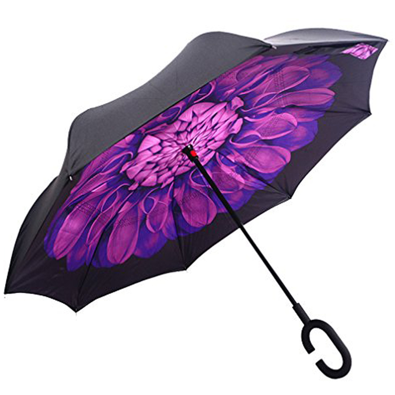 

Ветрозащитный зонт Up-Brella Цветок Фиолетовый умный зонт обратного сложения двойной купол (SKU_2907-10008)