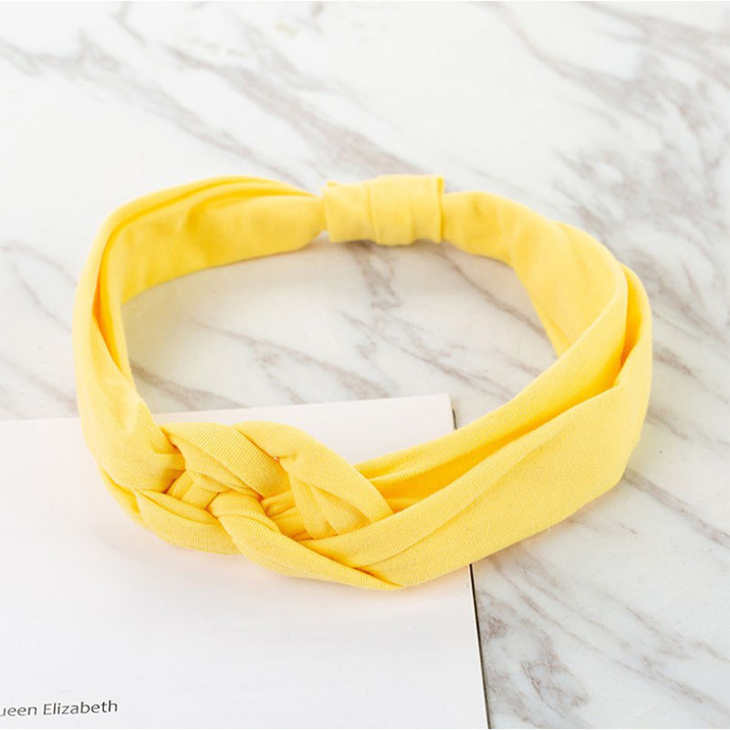 

Повязка детская для волос Pure Color Lesko 002 Yellow лента на голову солохи (SKU_6601-23755)