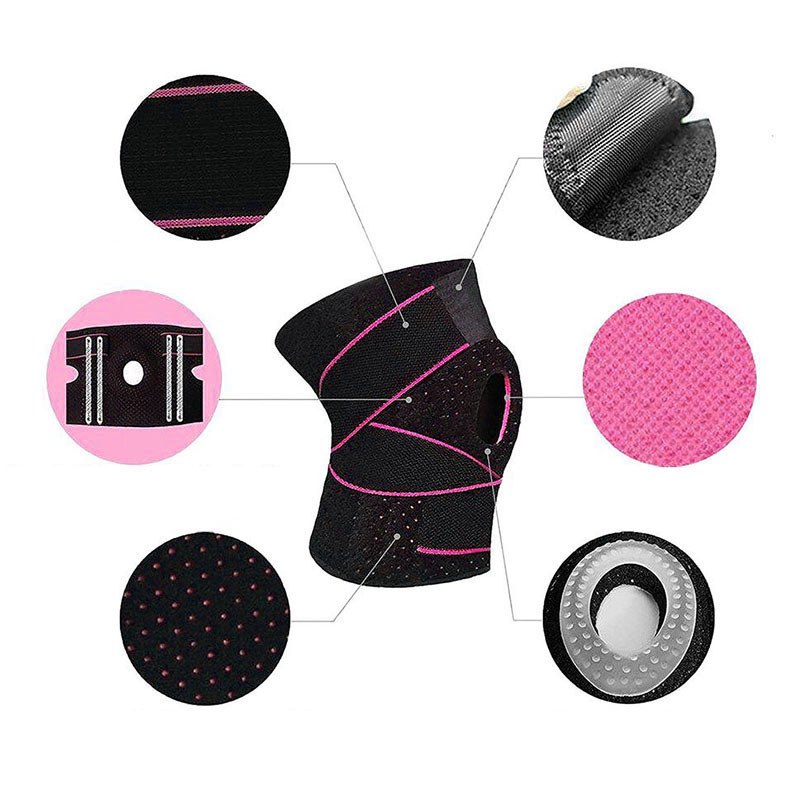 

Наколенник бандаж для коленного сустава AOLIKES HX-7908 Black + Pink с пателярным кольцом (SKU_4671-21379)