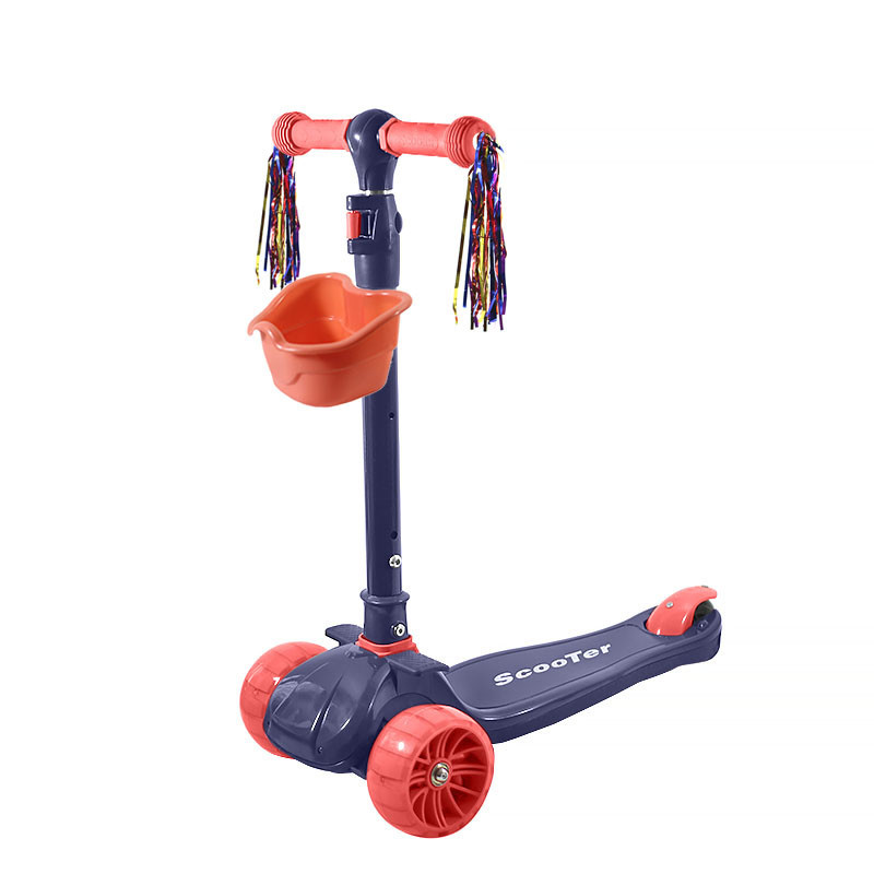 

Детский самокат Lesko BAQ-016 Blue трехколесный складной для самых маленьких светящиеся колеса (SKU_7294-25005)