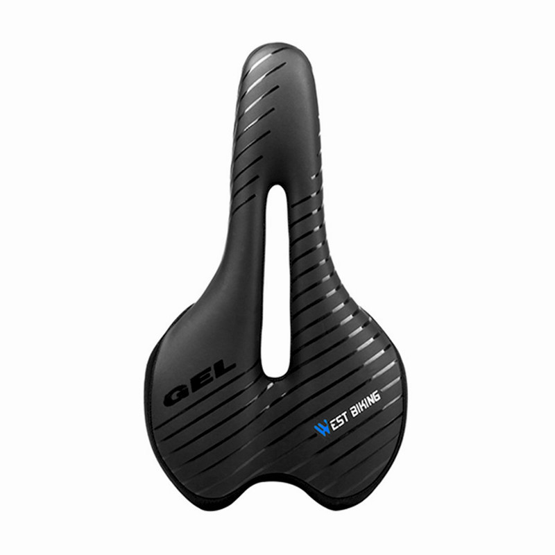 

Велосипедное седло West Biking WB-S09 Black спортивное с фонарем и отверстием (SKU_5055-15221)