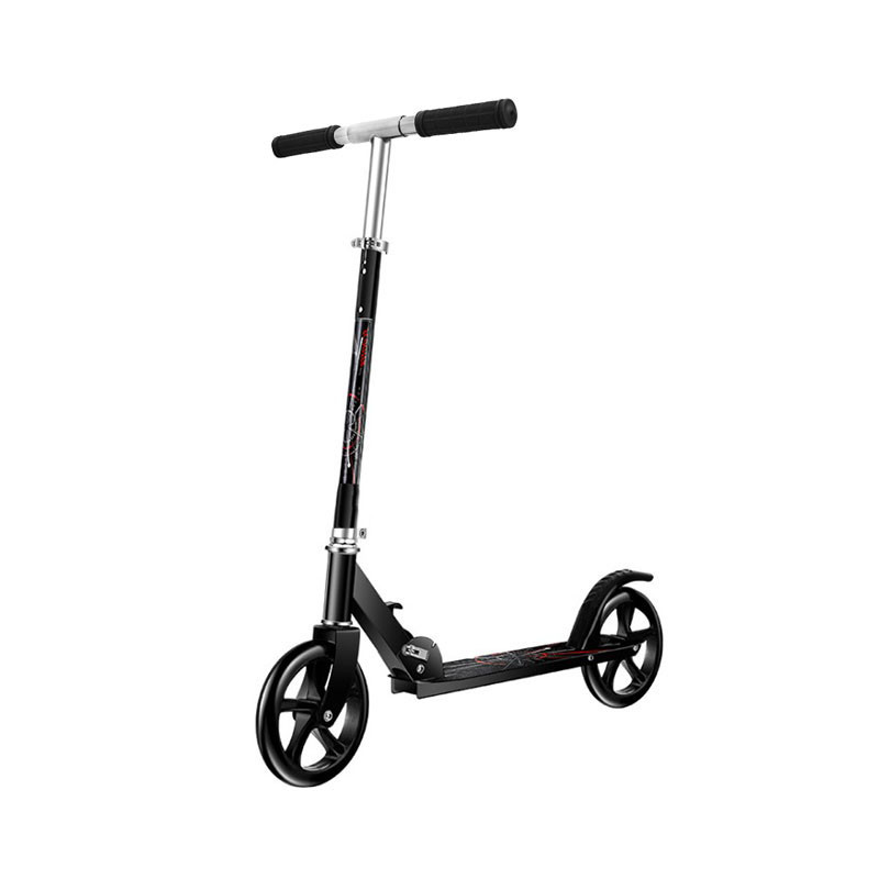 

Двухколёсный самокат Scooter 885 Black для подростков и детей складной с подножкой (SKU_7317-26547)