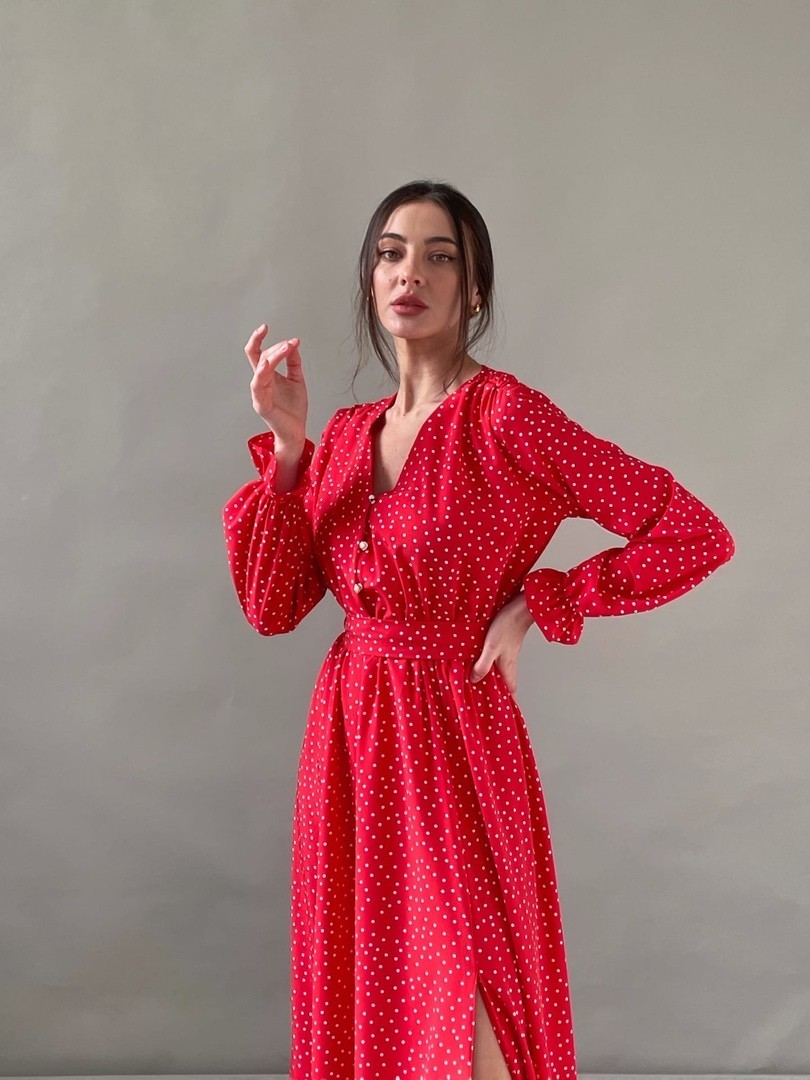 

Платье красное в горошек Sofo Look 2595 р.S