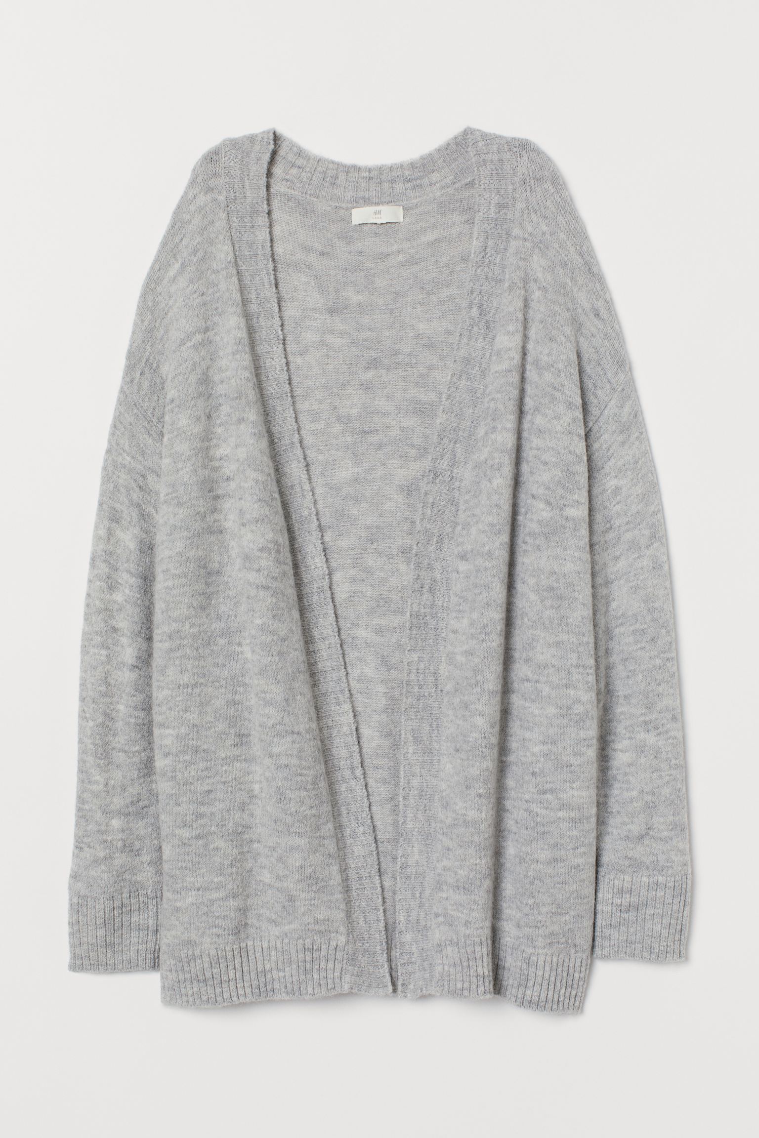 

Кардиган H&M  серый меланж 9087931370, Кардиган H&M XL серый меланж 9087931370