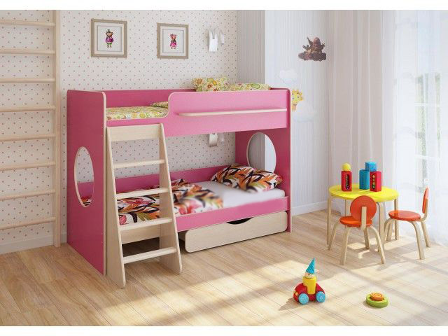 

Двухъярусная кровать KidsBunkBed K-078 апельсин дуб молочный 1842 × 1257 × 1357 мм