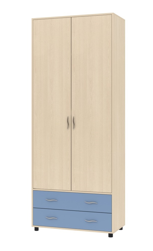 

Шкаф KidsBunkBed Ш04 дуб молочный терра голубая 2160х880х430 мм