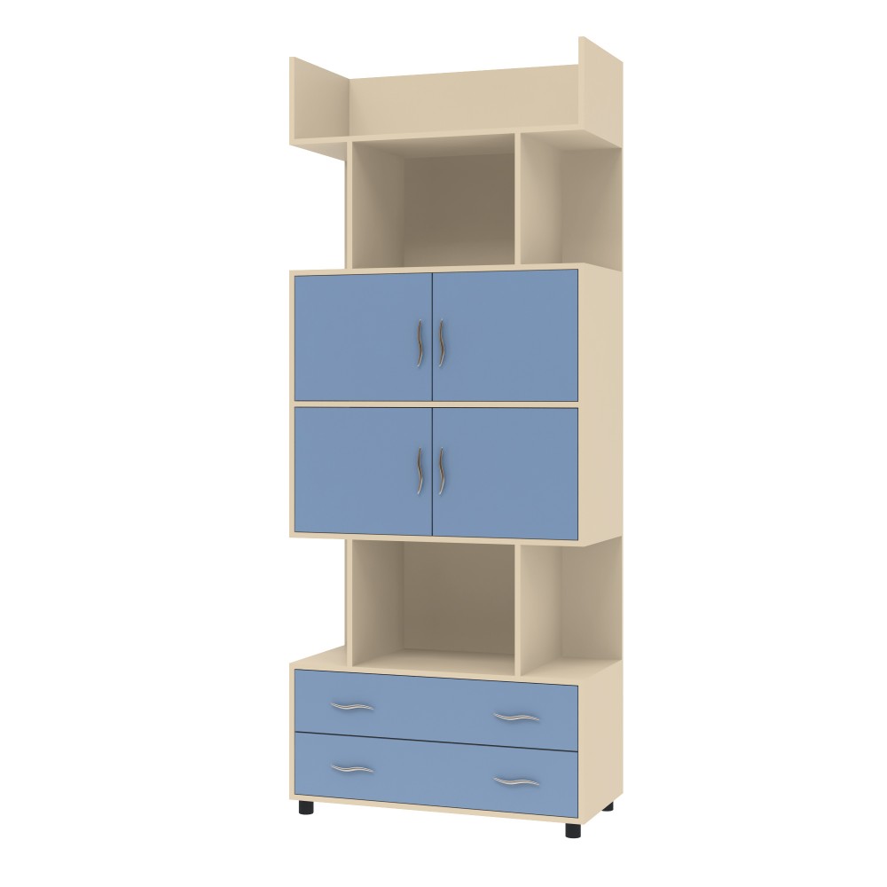 

Шкаф KidsBunkBed Ш07 дуб молочный терра голубая 2160 x 880x 430 мм