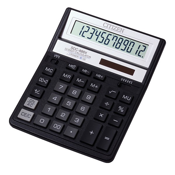 

CITIZEN Калькулятор 12 разрядный SDC-888ХВК черный