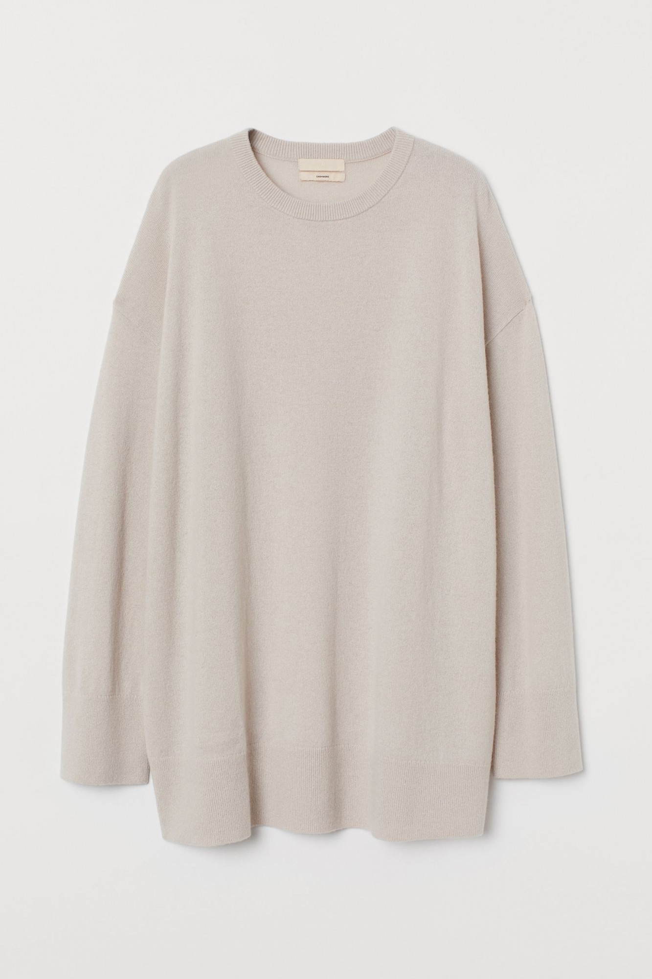 

Джемпер кашемировый оверсайз H&M M Светло-бежевый 7869782wtr