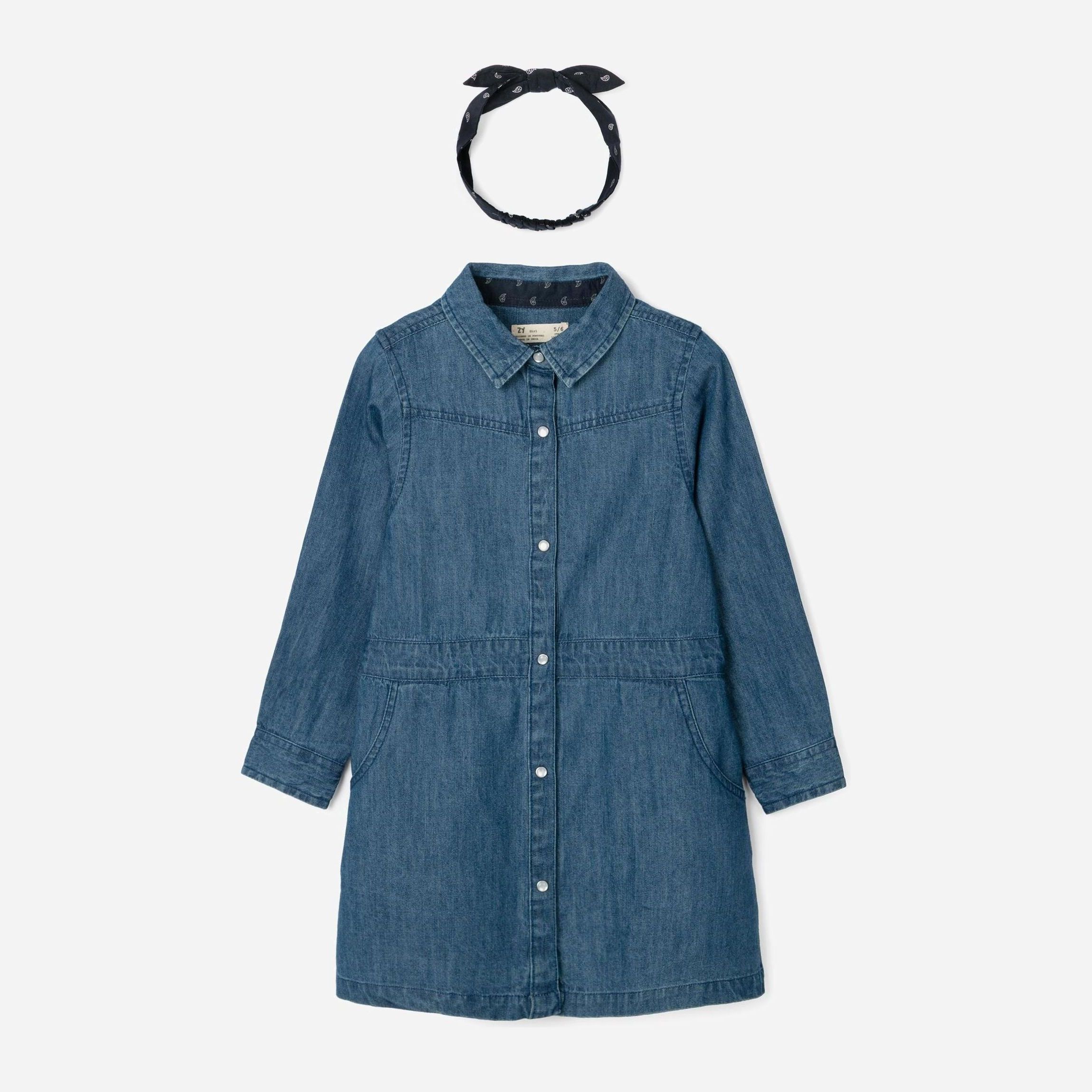 

Платье джинсовое с длинными рукавами + повязка Zippy Ls Denim 3101837201 103 см Blue37