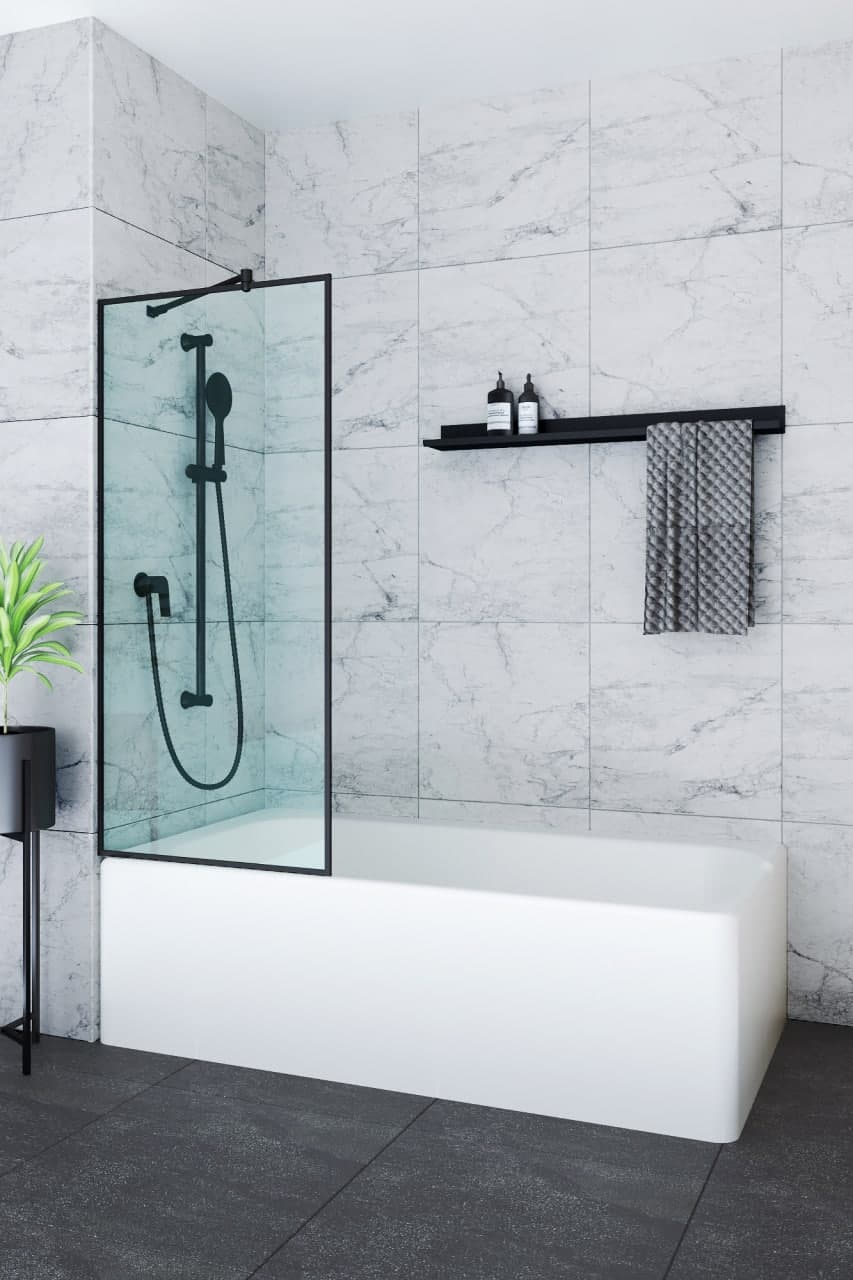 

Шторка для ванны Andora ANIMA BLACK 600х1500 мм