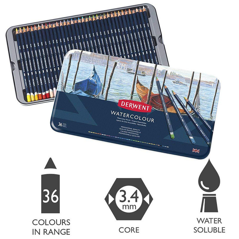 

Акварельні олівці Derwent Watercolour 36 кольорів 32885