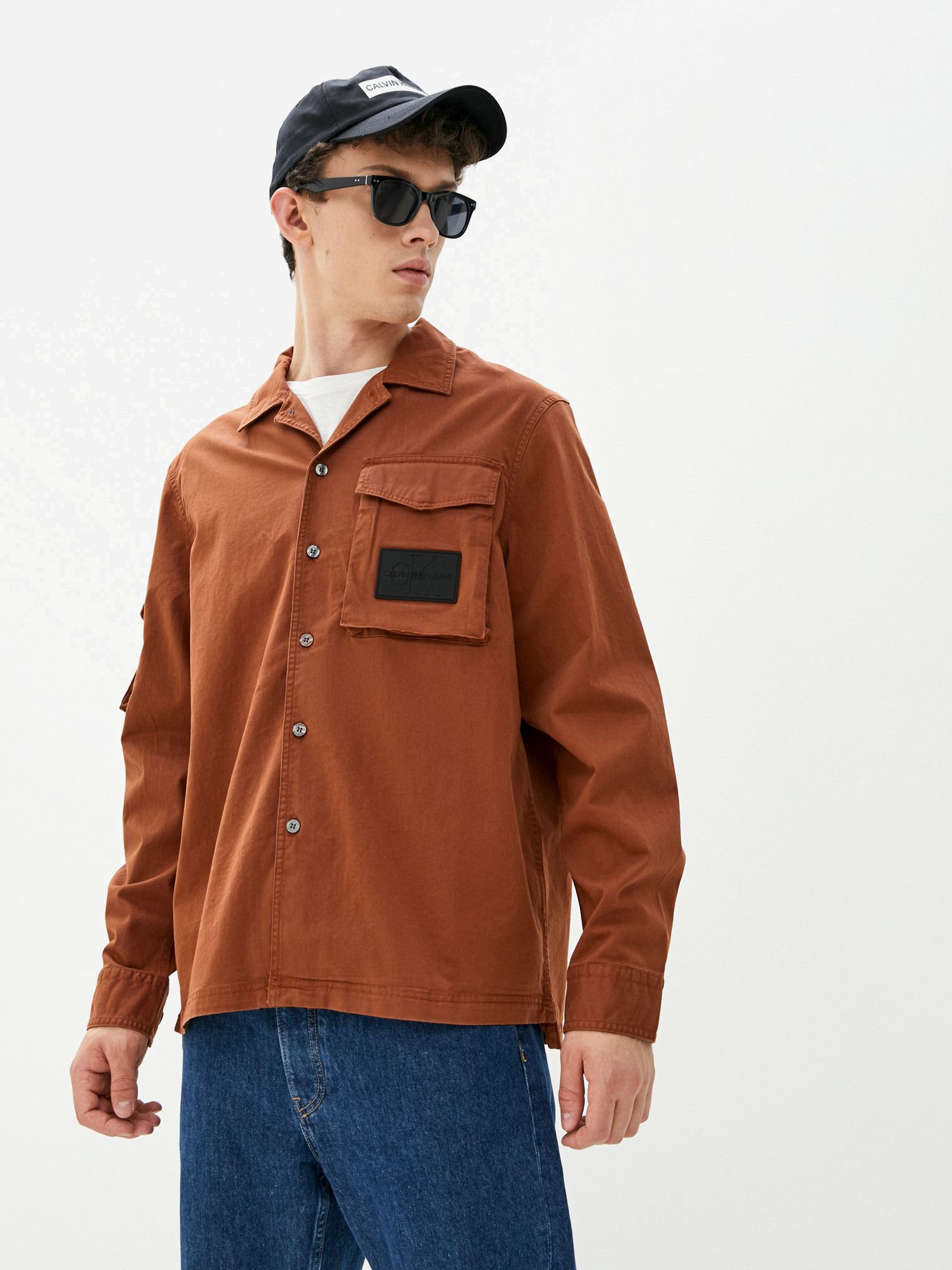 

Рубашка Calvin Klein Jeans Utility Overshirt J30J318191-GE6  Коричневая, Рубашка Calvin Klein Jeans Utility Overshirt J30J318191-GE6 M Коричневая