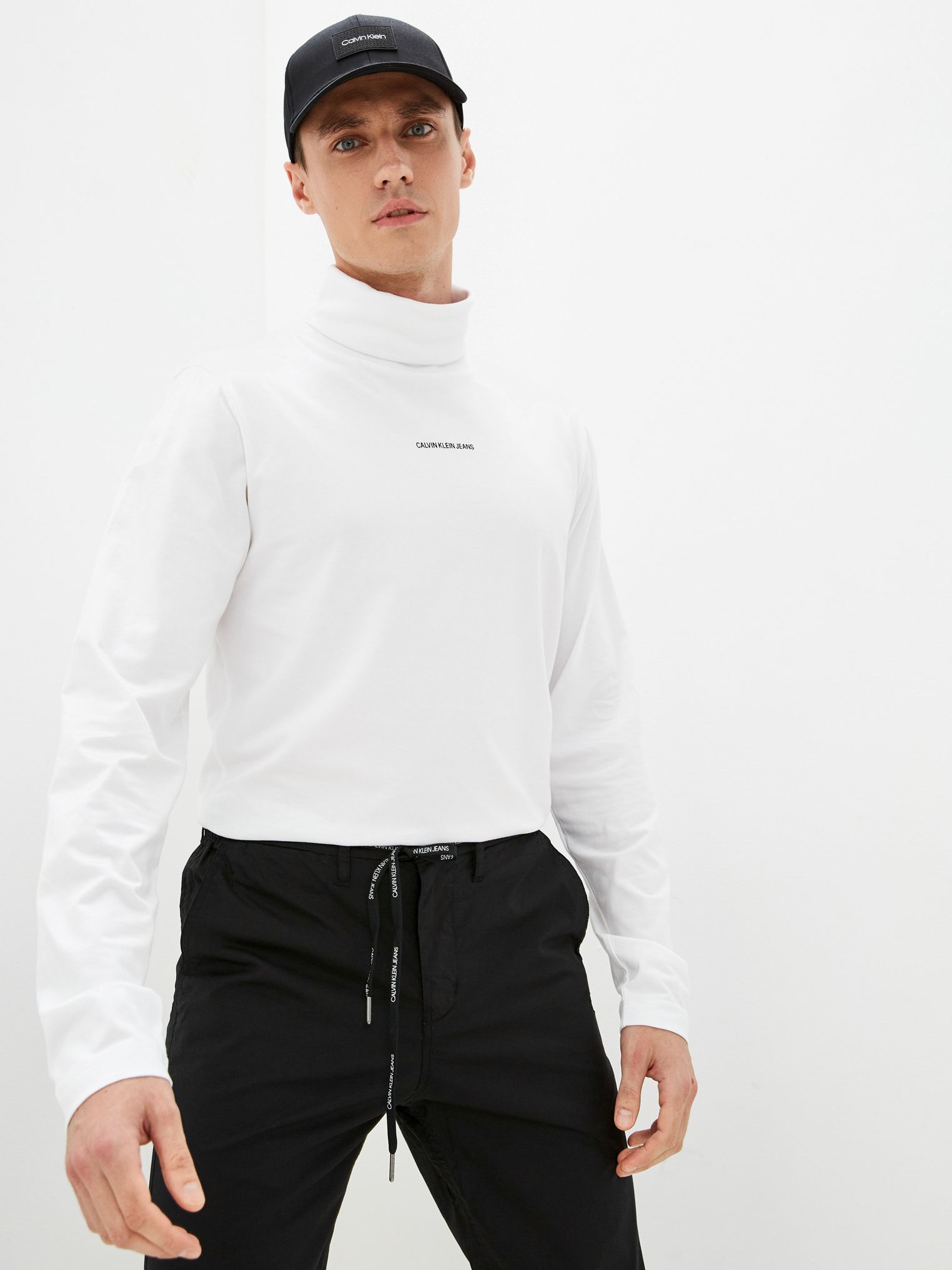 

Водолазка Calvin Klein Jeans L/S Micro Branding Roll Neck J30J318469-YAF M Белая