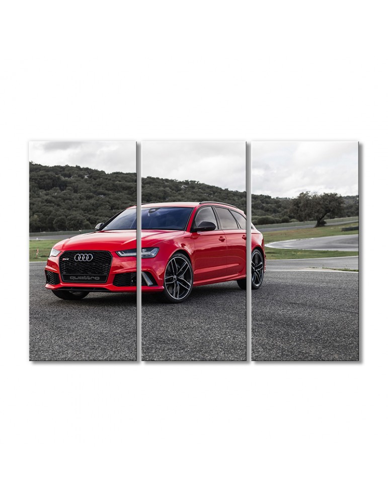 

Модульная картина Artel «Ауди rs6 авант красный автомобиль» 3 модуля 70x105 см