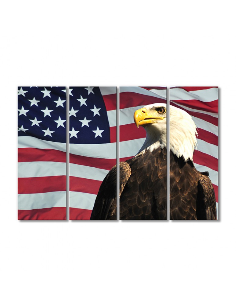 

Модульная картина Artel «Белоголовый орел и флаг США» 4 модуля 90x135 см