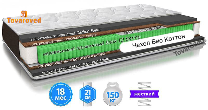 

Матрас ортопедический 120х200 Sleep&Fly ORGANIC Omega