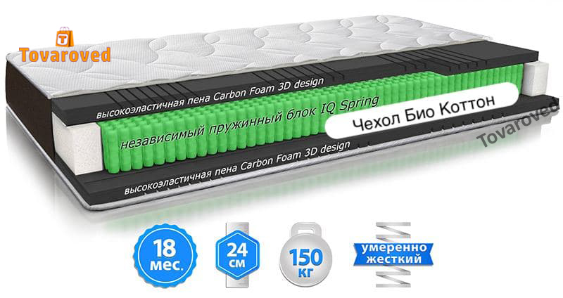 

Матрас ортопедический 120х200 Sleep&Fly ORGANIC Gamma
