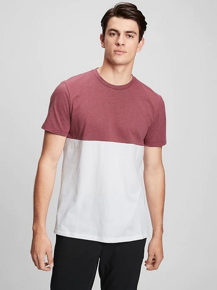

Футболка GAP 342343693  Бордовая/Белая, Футболка GAP 342343693 M Бордовая/Белая
