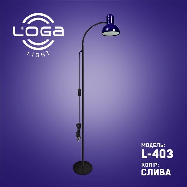 

Светильник напольный торшер LOGA 60 Вт Е-29 Слива L-403