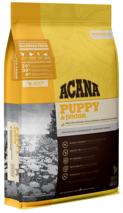 

Сухой корм ACANA Puppy & Junior для щенков собак средних пород 340 г (a50034) (64992500344)