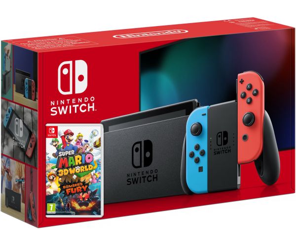 

Nintendo Switch Neon Blue-Red (Upgraded version) + Игра Super Mario 3D World + Bowser's Fury (русская версия)