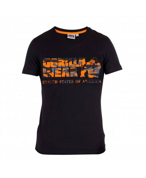 

Футболка Gorilla Wear Sacramento V-Neck T-Shirt  Черная/Неон-оранжевая, Футболка Gorilla Wear Sacramento V-Neck T-Shirt M Черная/Неон-оранжевая