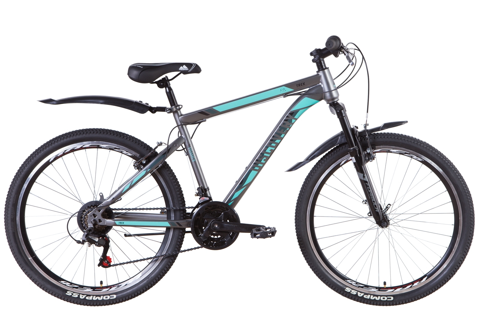 

Велосипед 26" Discovery TREK 18" графитовый с бирюзовым (м) 2021