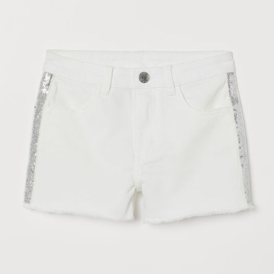

Джинсовые шорты H&M 060745392 152 см Белые/Серебристые (6666000147769)